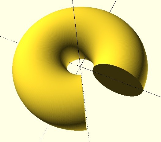 Тор - полученный вращением круга вокруг оси Z